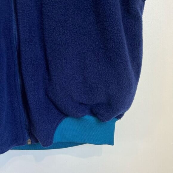 Vintage Louis Garneau Fleece Lined Nylon Blue Vest Jacket Zipper Hiking Biking M - Picture 8 of 15